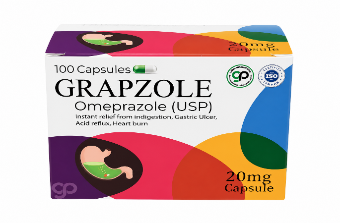 Grapzole 20mg pack — Omeprazole (USP)