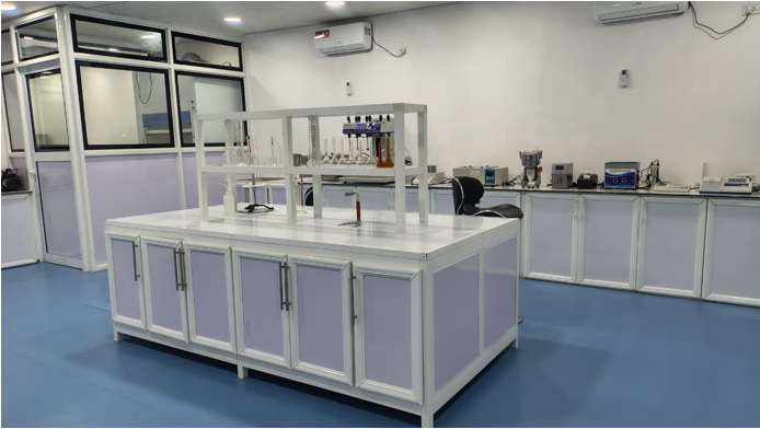 Laboratory island bench with dissolution and testing apparatus